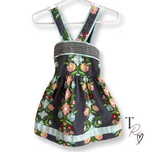 Matilda Jane Saturday Afternoon Spring Floral Tunic Top Gray Size 4 or 4T